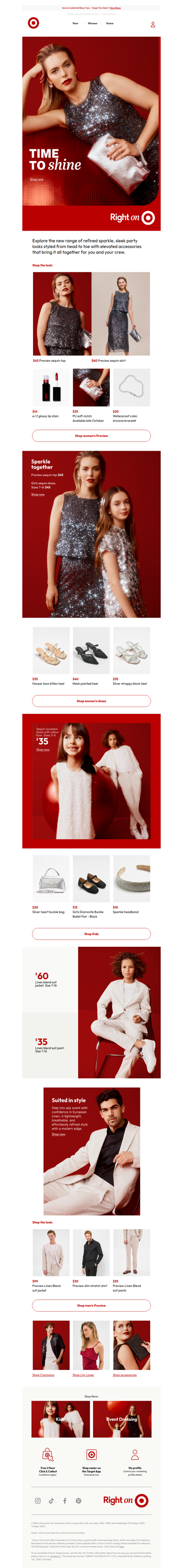 Time to shine in event ready looks