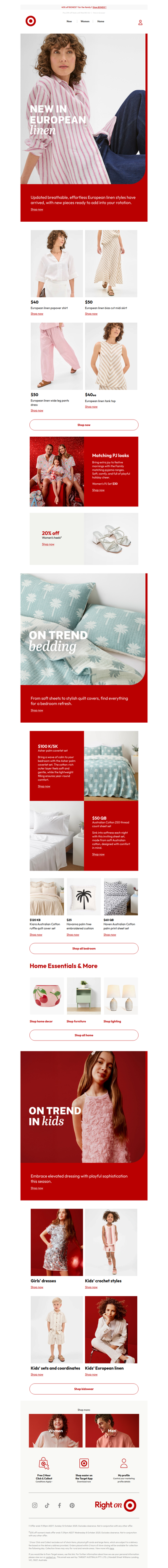 Women's European Linen and Fam Matching PJs