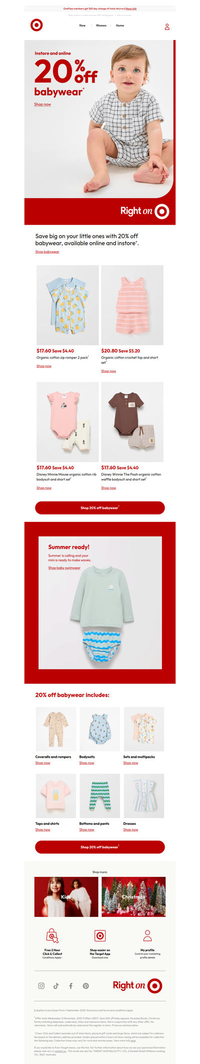 20% off babywear starts now!