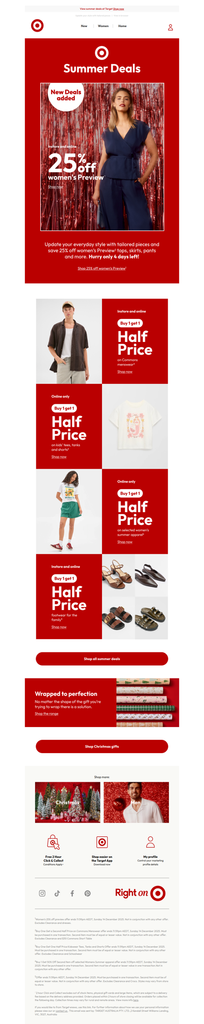 25% off women’s Preview - 4 days only