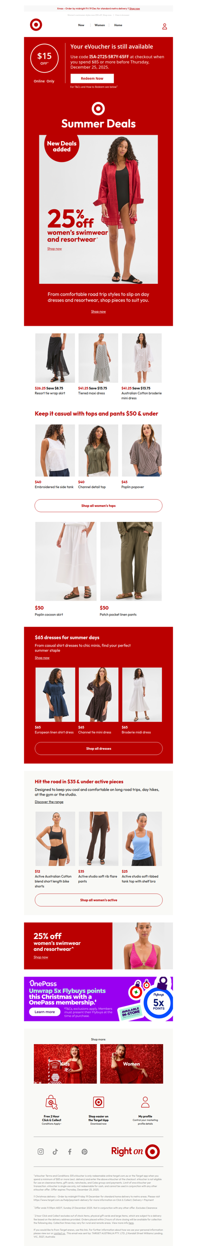 👙 25% off resortwear for her