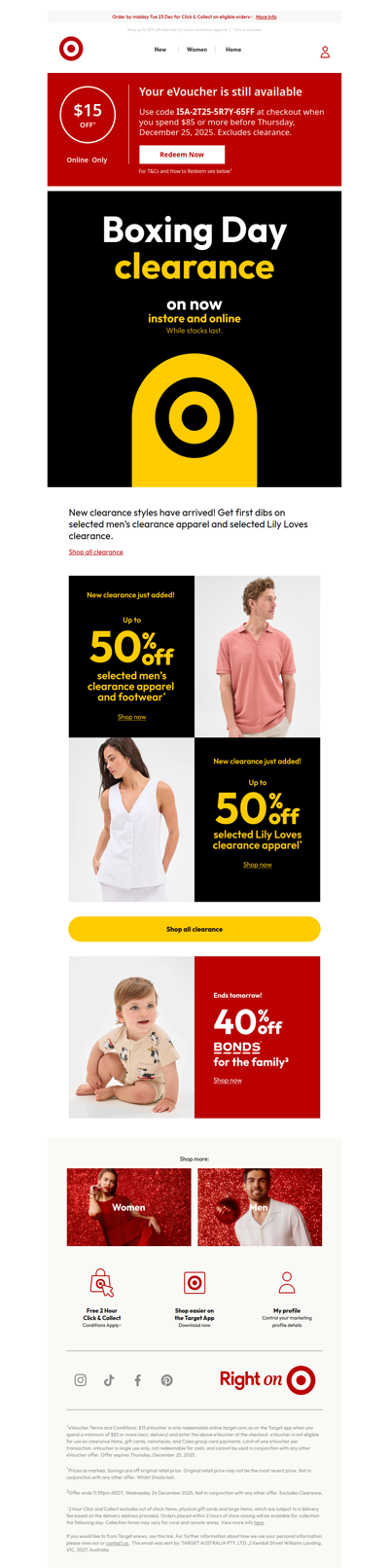 Boxing Day Clearance Continues NEW STYLES ADDED!