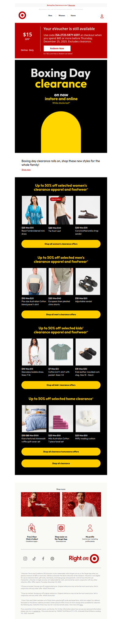 Don't miss out | Up to 50% off selected clearance for the whole family