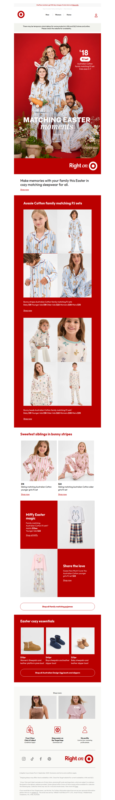 Australian Cotton sleepwear for the fam from $18