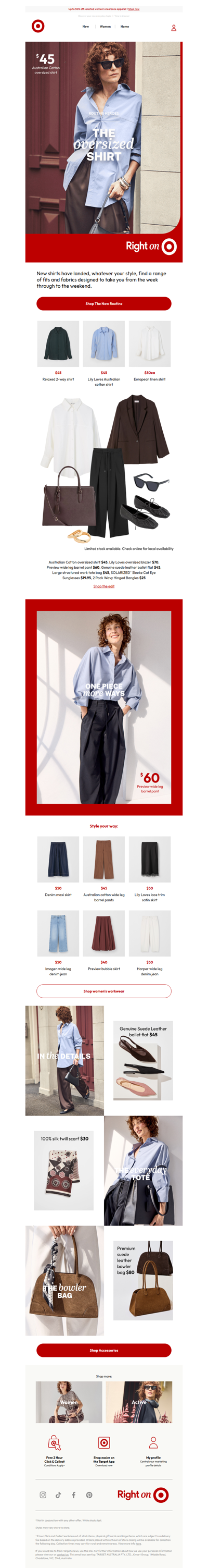 New $45 Australian cotton oversized shirt