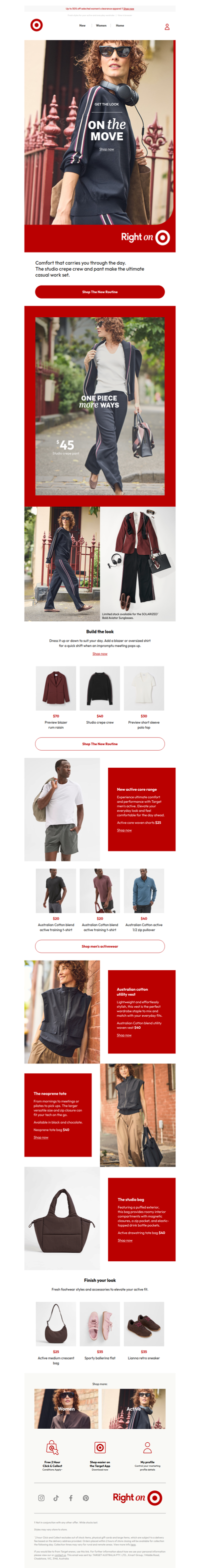 On the move with our $40 studio crepe crew.