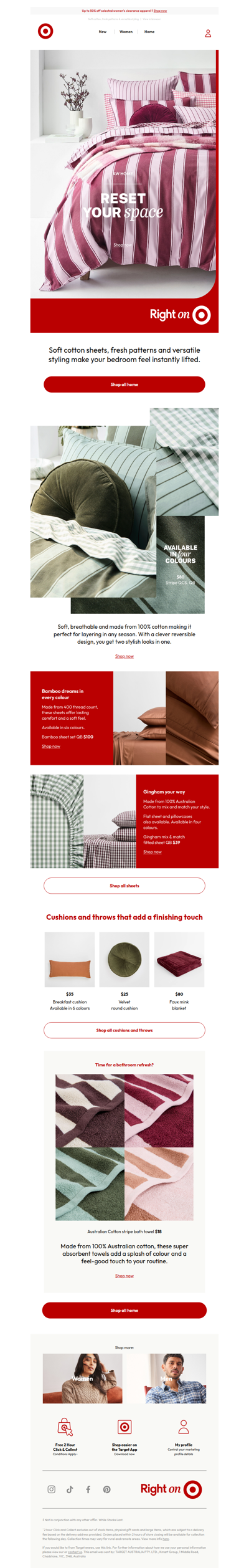 Reset your bedroom | Gingham sheets $39 QB