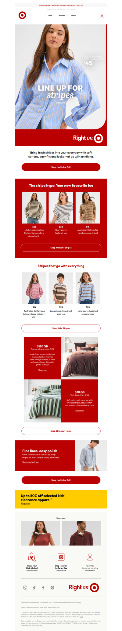 The stripe hype in easy cotton pieces