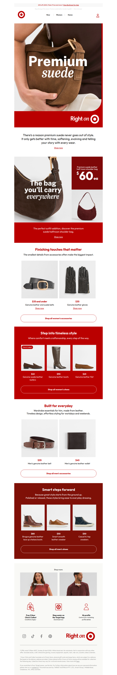 Discover new genuine leather shoes and accessories from $35