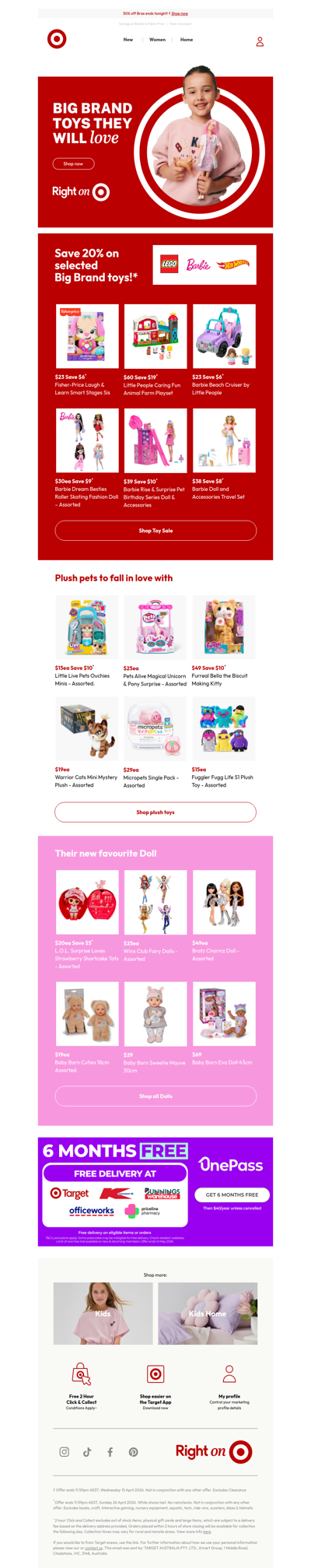 20% off Big Brand Toys ends Sun 26/04