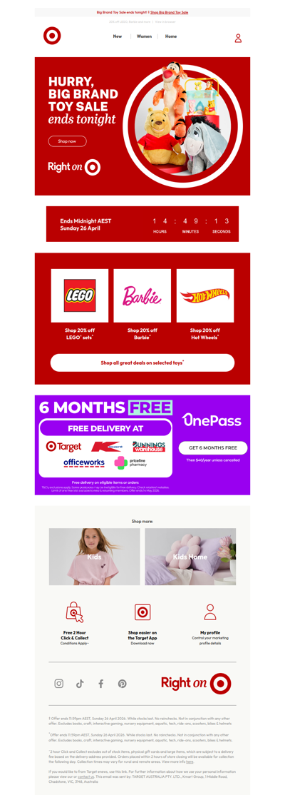 Big Brand Toy Sale ends tonight