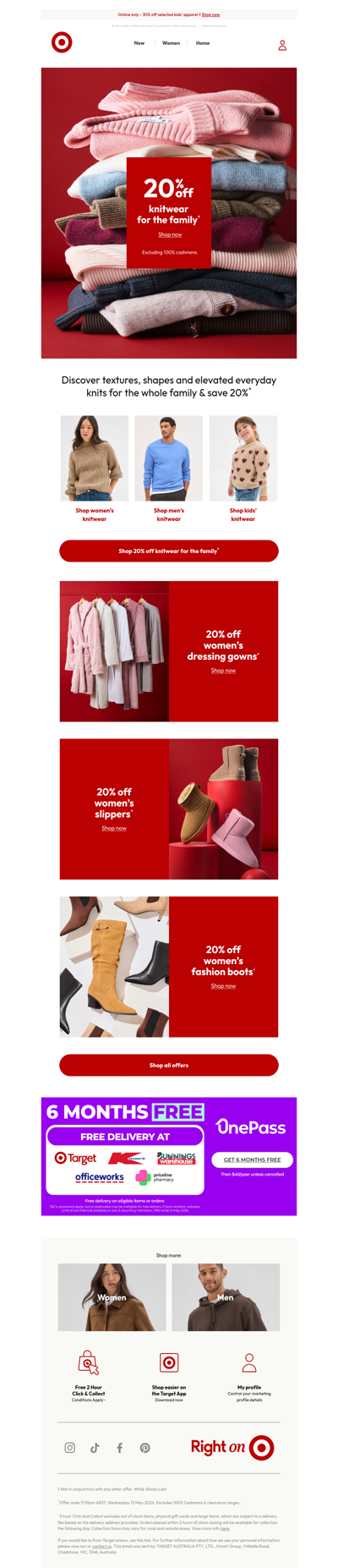 20% off knitwear for the whole family