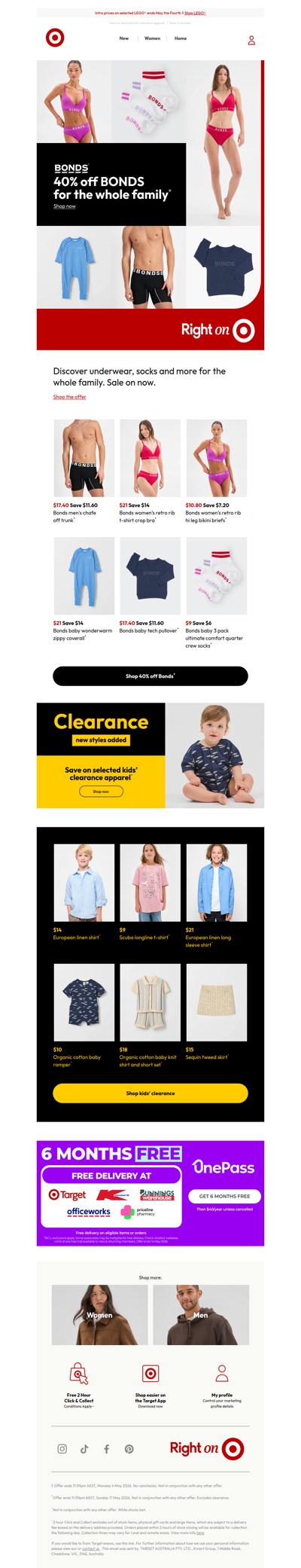 Shop 40% Bonds for the whole family