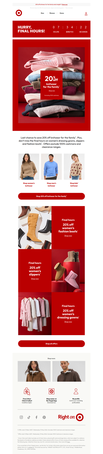 Final Hours - 20% off knitwear for the whole family