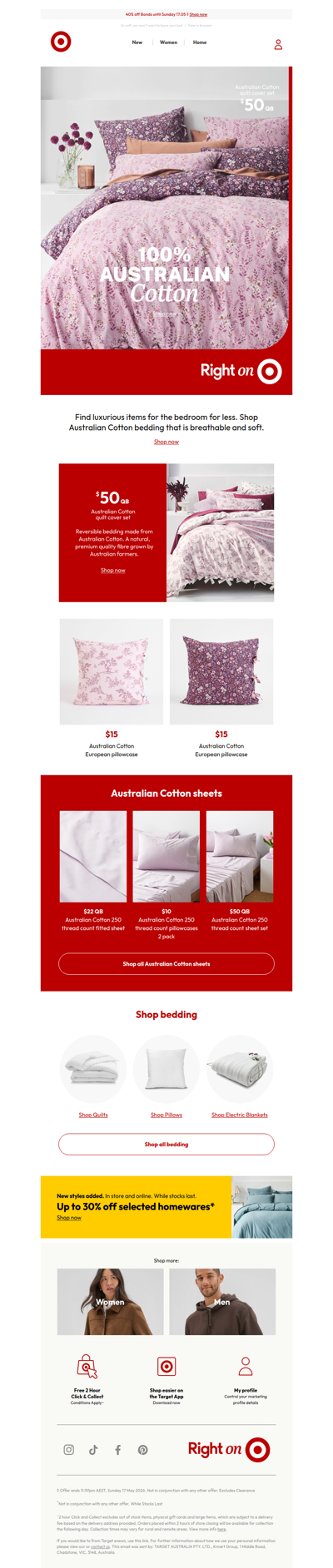 $50 Aussie Cotton Quilt cover set QB