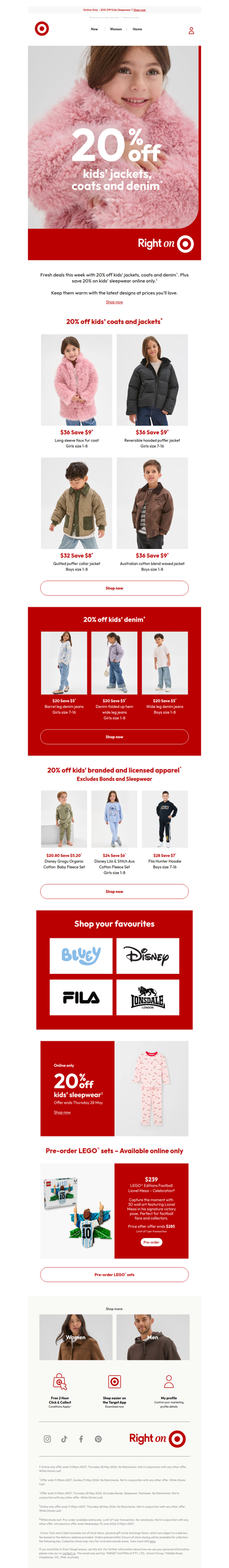 Shop 20% off kids' jackets, coats & denim*