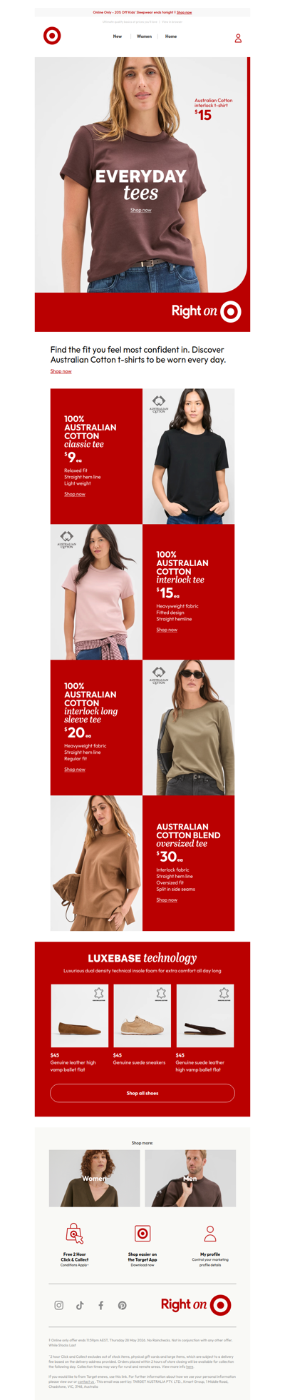 Aussie Cotton t-shirts from $9