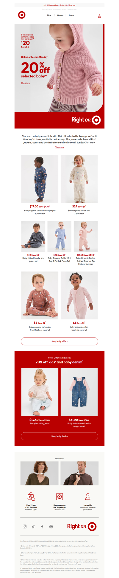 20% off selected baby apparel*