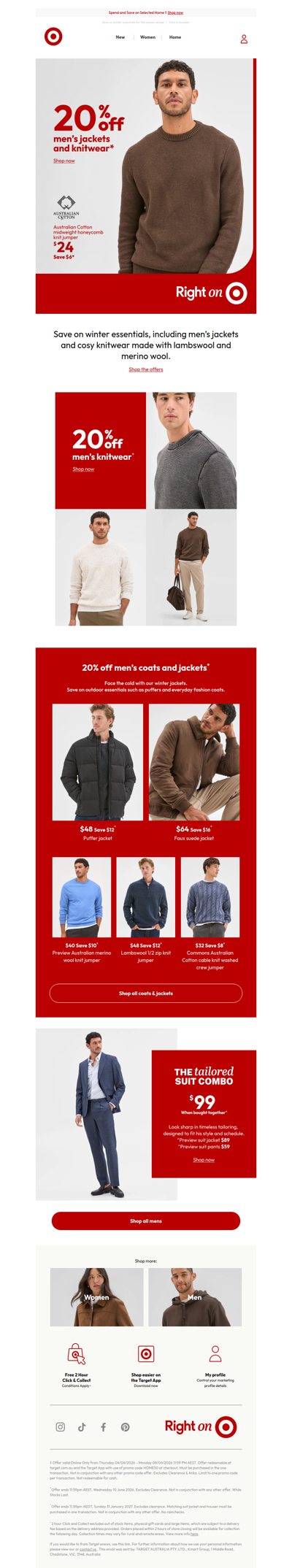 Shop 20% off Mens’ Jackets & Knitwear