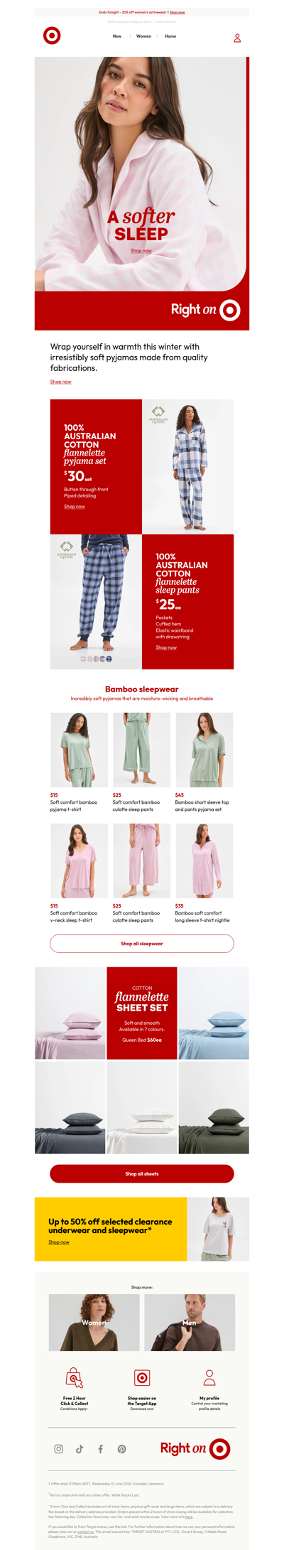 $30 Australian Cotton flannelette sleep set