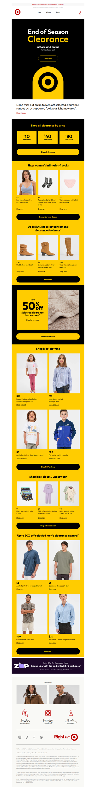 Up to 50% off our end of season clearance