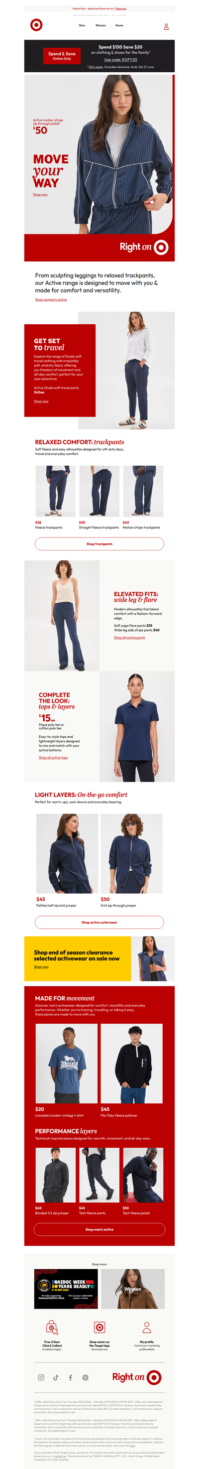 Move your way | $15 active tops