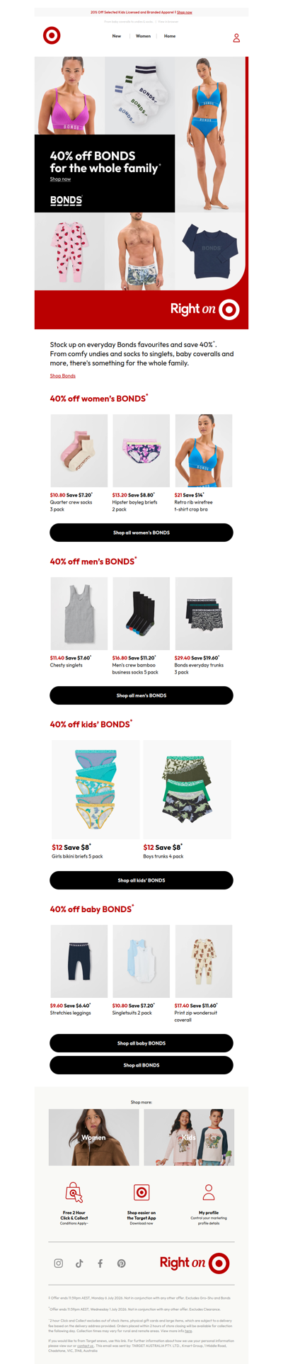 40% Off Bonds for the whole family