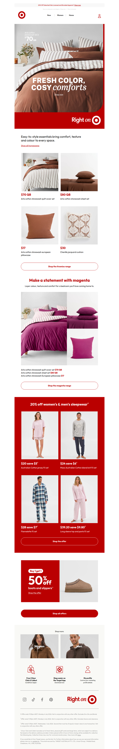 Cosy home comforts from $17