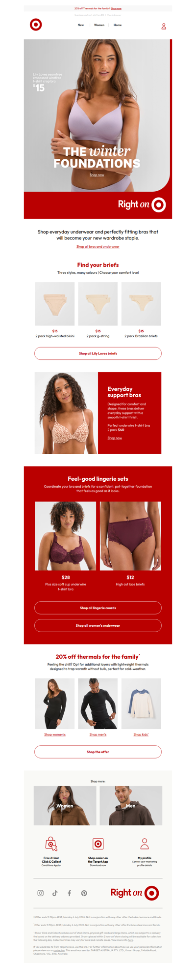Everyday bras, flattering briefs and warm winter thermals