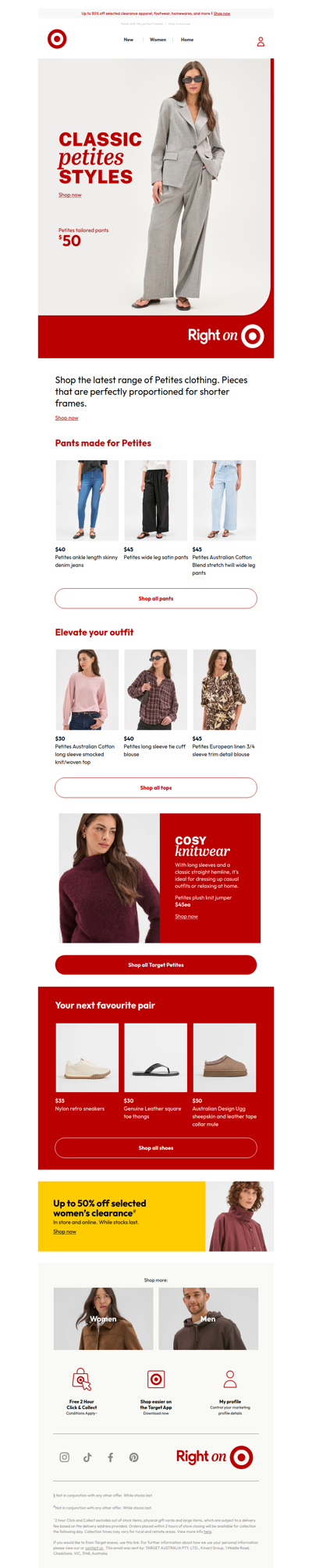 Target Petites pants from $40