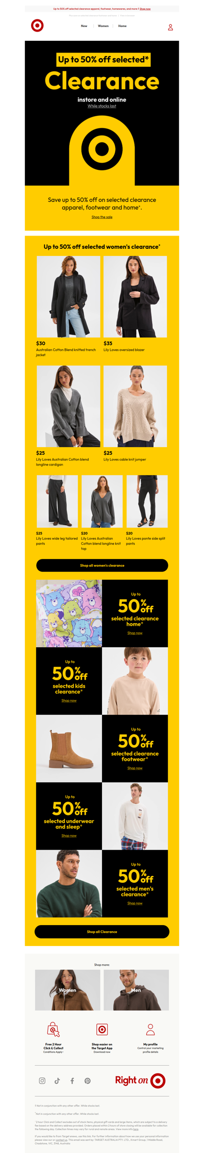 Up to 50% off selected women's clearance