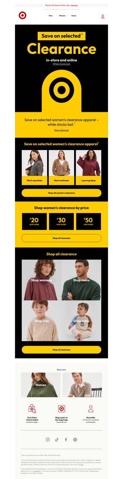 Savings on selected women’s clearance