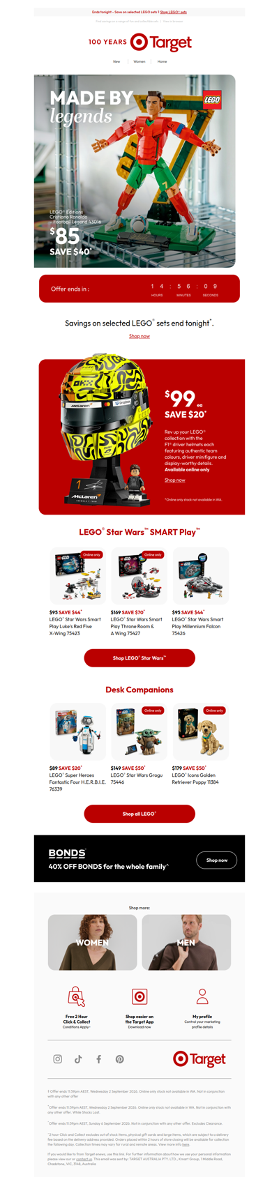 Ends tonight - save on selected LEGO sets