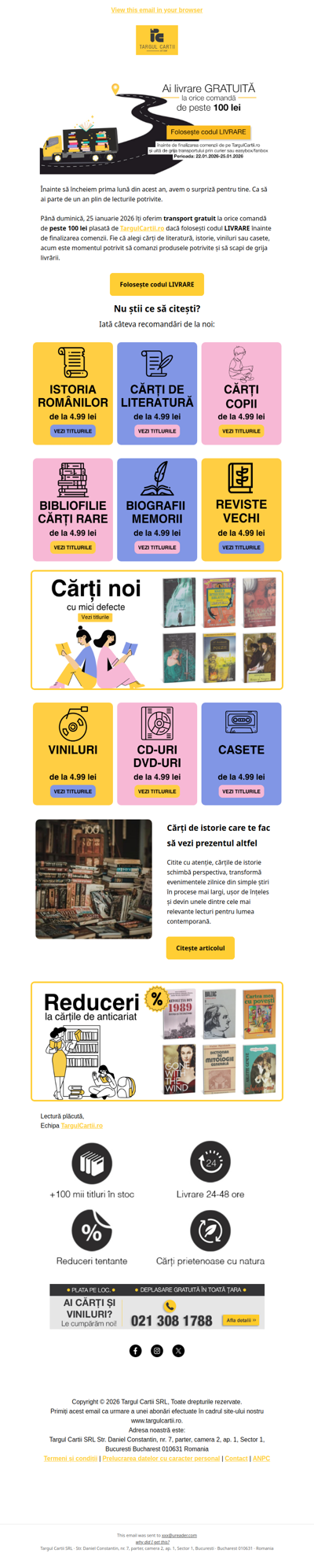 Știai că ai transport GRATUIT?