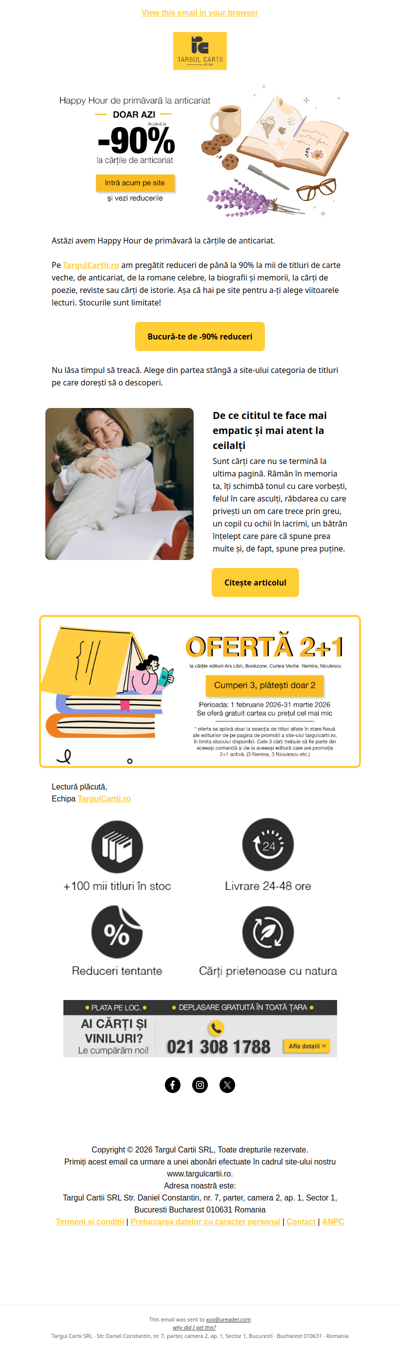 REDUCERI la anticariat: doar azi ai până la -90% la mii de titluri⏰