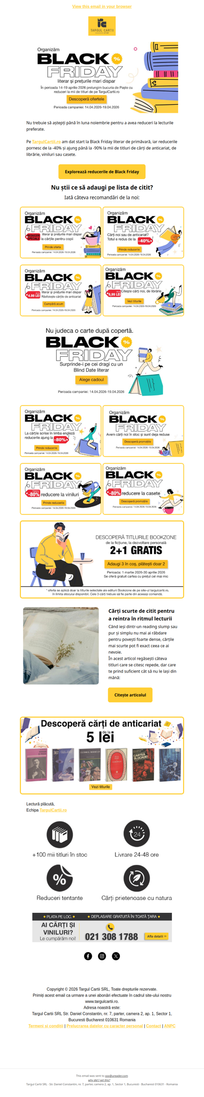 REDUCERI de peste 40% la 20.000 de titluri 🎁