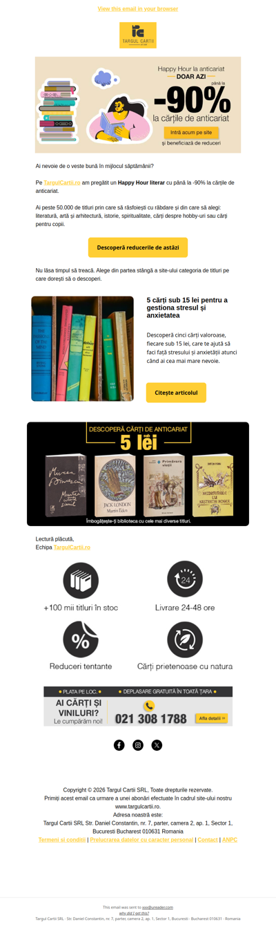 Doar azi: REDUCERI uriașe la cărțile de anticariat⏰