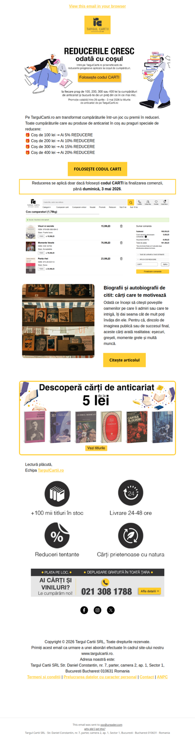 Tu cumperi de la anticariat, noi scădem prețul garantat 📚🎵