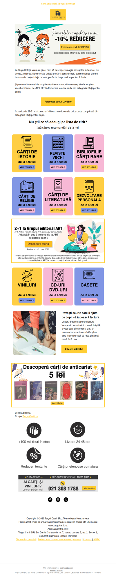Reduceri la cărțile pentru copii + un VOUCHER CADOU 🎁
