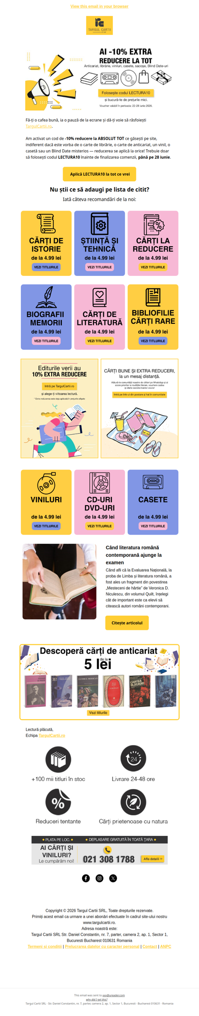 Extra -10% la ABSOLUT TOT de pe site! Vezi codul 🎉