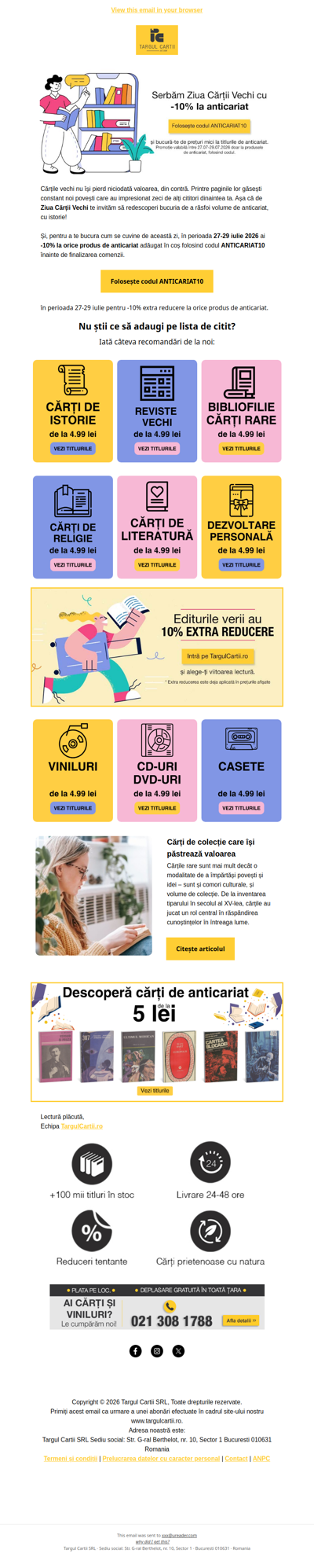 De Ziua Cărții Vechi, bucură-te de -10% la anticariat🎁