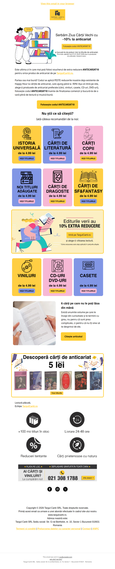Ai REDUCERI la anticariat și un VOUCHER cadou 😍