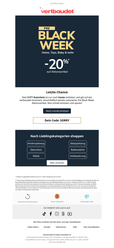 Letzte Chance für deinen 5 € Gutschein ❣️