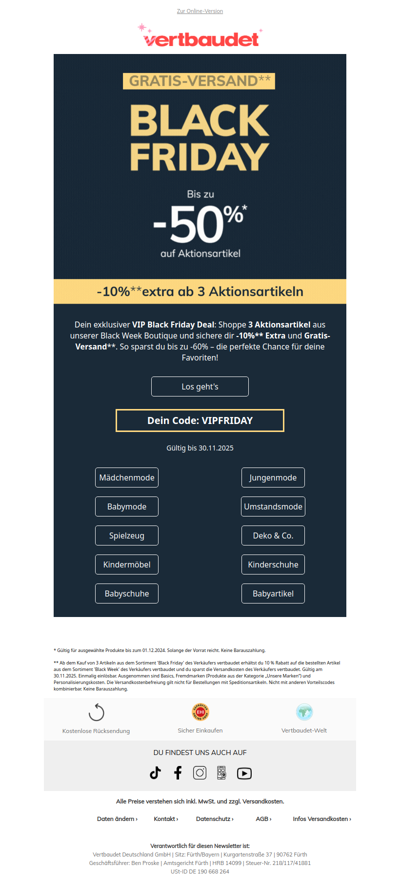 Bis zu -60% und Gratis-Versand 🖤