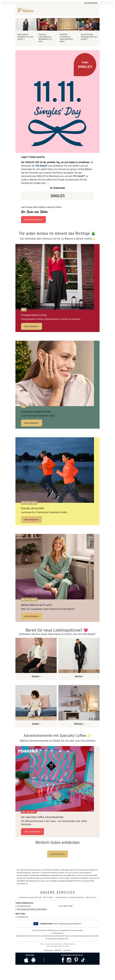 Singles' Day Action💓: 11% Rabatt* wartet 🛍️