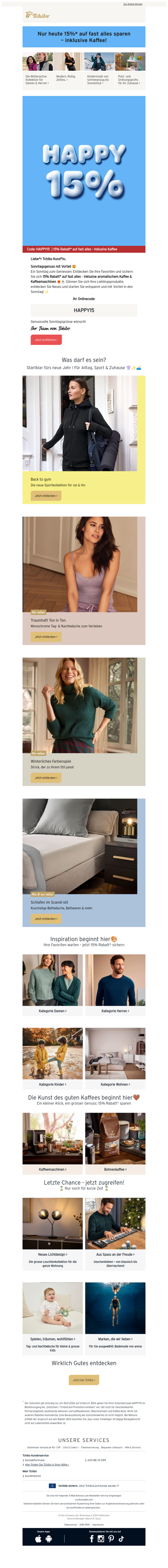 🛍️15% Rabatt auf fast alles* – sogar auf Kaffee 🤩
