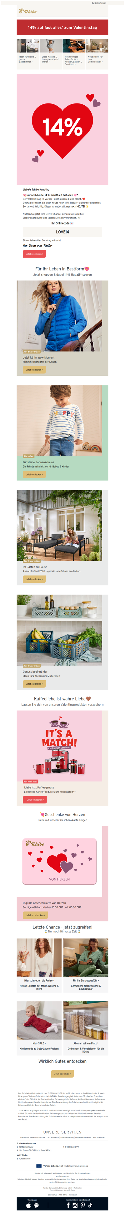 14% nur noch heute* - Unsere Liebe bleibt 💘