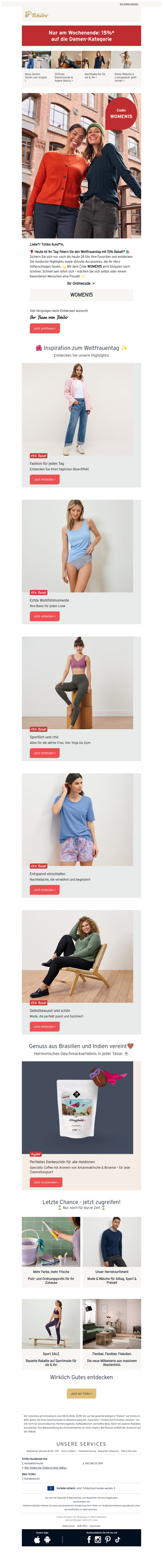 ✨ 15% auf Damen-Kategorien* 👑