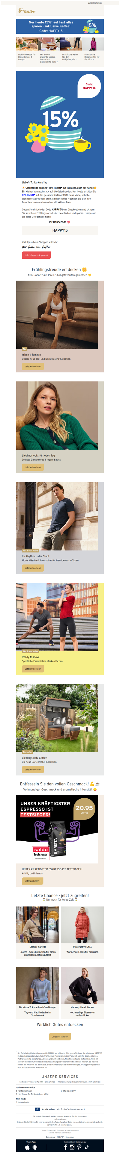 15% Rabatt* – Ihre Osterfreude beginnt 🐣