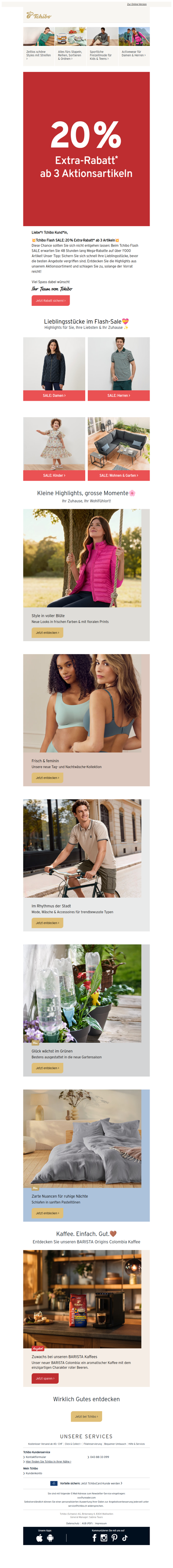 20% Extra-Rabatt* im Tchibo Flash SALE 🛍️